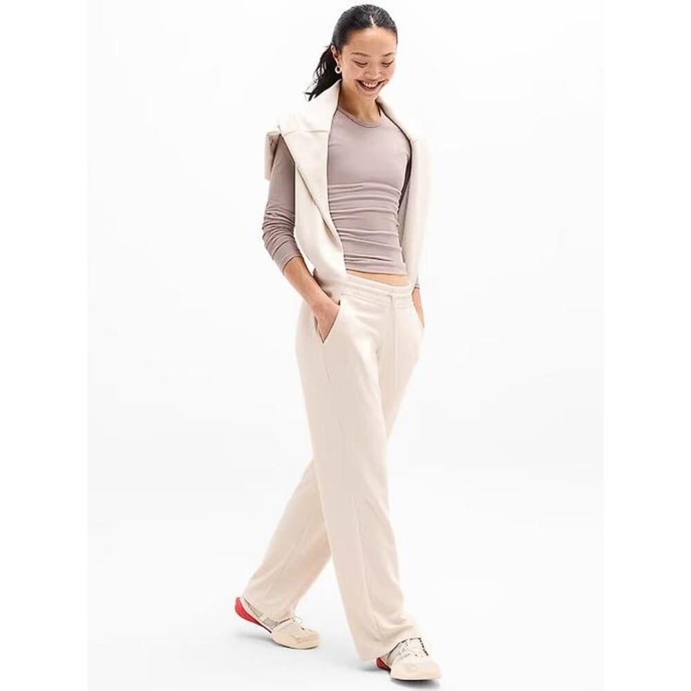 ATHLETA Women's Seasoft Mid Rise Straight Pant Size XXS In Bone - Picture 3 of 15
